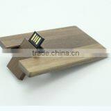 Brown Color Wooden Flash Usb With Card Shaped