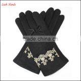 Ladies New Style Cheap Woolen Gloves With Lace on Cuff thumbnail-4