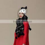 New Design Checked Plaid Acrylic Ball Fashion Ladies Winter Scarf thumbnail-3