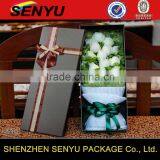 Custom Flower Gift Packaging Paper Box Wtih Ribbon Design