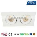 2*8W IP54 Fixed Rotatable Dimmable Adjustable COB LED Downlight thumbnail-1