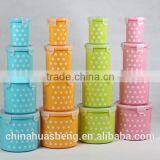 PP Food Grade Round Shape Storage Container Set BPA Free Polka Dot Food Container Lunch Box Set of 4 thumbnail-1