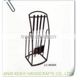 LC-86463 Antique Wrought Iron Metal Indoor Home Fireplace Tool Set thumbnail-2