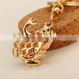 New Fashion Cat Eye Stone Frog Keychain Crystal Purse Bag Key Chain Ring Key Gift thumbnail-3