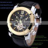 New Fashion Cool JARAGAR Watches Men Luury Brand Sports Military Automatic Mechanical Tourbillion Wristwatches Leather Strap thumbnail-5