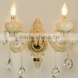 New Arrival Modern Jade Stone Crystal Wall Sconce Lamp Light Lighting for Home Hotel Decoration CZ027/2