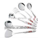 Stainless Kitchen Utensil Set Made in Jieyang Factory Directly With Ceramic Handle