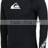 92% Polyester 8% Spandex (Lycra) Full Sleeves Black Compression Shirt / Rash Guard With Printing at Front and Sleeves