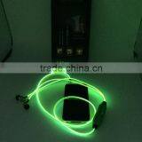 Whosale EL Wire Earphones for Smartphones Pink Yellow Ice Blue In-ear Style Earphone Luminescent Rhythm With Beat of Music thumbnail-1