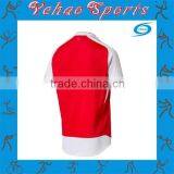 Red White Soccer Jersey With a Button thumbnail-2
