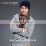 Fashion 100% Wool Knitted Mens Winter Hat
