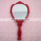 Decorative embossed round handheld Mirror Handbag Make up Cosmetic mirror