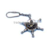 Nautical Chrome Ship Wheel Compass Key Chain-Solid Chrome Keyring 13377 thumbnail-2