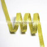 Twill ribbon with gold line