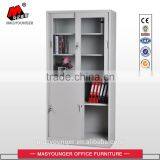 Metal 2 Door Office Detachable Cabinet Half Height Glass Door Filing Cupboard thumbnail-3