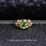 Hot Sale Jewellery Set 18K Gold Plated 925 Sterling Silver Precious Natural Olivine Gemstone Pendant Ring Necklace Jewelry Set thumbnail-2