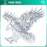 Silver Aggressive Flying Eagle Hot Fix Motif Iron On Rhinestone Transfer thumbnail-1