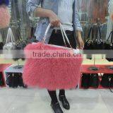 Mongolia Sheep Fur Handbag Genuine Lamb Fur Tote Bags Quality Choice thumbnail-1