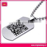 Custom aluminum qr code dog tag with laser engraving