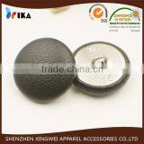 Grain Genuine Leather Covered Metal Brass Shank Button