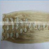 Wholesale Grade AAA 100% New Arrival 100% Remy Human Hair Full Head Clip in Hair Extension Straight Hair Color #613