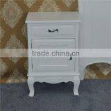 Shabby Chic Pair of Bedside Tables Chests Drawers Art Deco White Rustic Paint thumbnail-3