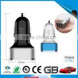 Metallic Effect Elecgant 3 Plugs Mobile Battery Car Charger thumbnail-2