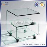 Chinese Factory Tempered Glass Acrylic Coffee Table With Wheels thumbnail-3