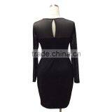 OEM Exquisite Gold Printed Long Sleeve Black Bodycon Day to Night Prom Dresses thumbnail-4