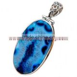 Wholesale!! Blue Agate Slice Jewelry H409 925 chain wholesale mens silver jewellry