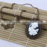 Fashion Jewelry Necklace Steampunk Necklace Skeleton Silhouette Bronze Cameo Pendant 2015 New Made in China Yiwu thumbnail-2