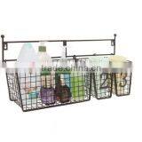 Wall Mounted Black Metal Wire Mesh Numbered Storage Basket Set thumbnail-4