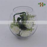 Handmade Oval Ball Shape Clear Glass Bowl Vase thumbnail-1
