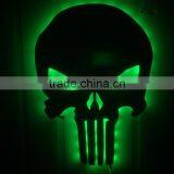 Creative Punisher Skeleton Shape Design Wall LED Light Mirror, Remote Control Colorful Decorative House Wall Mirror Light thumbnail-5