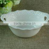 Hot Sale White Ceramic Bread/Fruit Basket For Home Use thumbnail-2