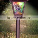 2-PC 145X145 Die Cast Aluminum Solar Garden Decoration Path Light With Mosaic Lens thumbnail-1