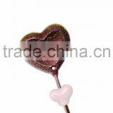 Metal Decorative Heart Hook With Ceramic Knob, Home Decoration Hooks, Metal Wall Art Hooks, European Style Hooks, Vintage Hooks thumbnail-1