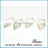 Gold Silver Point Crystal Earrings , Stone Point Studs , Gemstone Earrings thumbnail-4