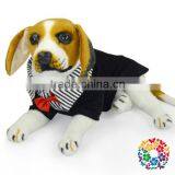 Black Short Sleeve Pet Dog Coat ,Stripe Collar With Button Pet Dog Clothing ,Little Red Bowknot Pet Dog Clothing thumbnail-5