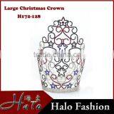 Hair Accessories Wholesale 30cm Tall Red and Green Color Rhinestone Crystal Jewelry Pageant Crowns thumbnail-1