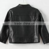 Wholesale Solid Long Sleeve Leather Jackets for Baby Kids Girl thumbnail-3