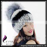 CX-C-02A Wholesale Custom In Stock Hat Knitted Rex Rabbit Fur Hat thumbnail-1