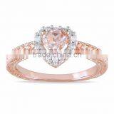 Two Tone Plated Fancy Big Gemstone Heart Ring thumbnail-1