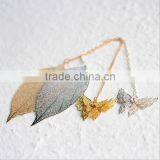 wholesale custom metal butterfly and leaf bookmark tags for travelling souvenir gift 2016