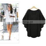 European Fashion Oversize Women Shirts Lace up Loose Casual Blouse Tops for Women thumbnail-1