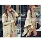 Spring Smiles Korean Style Autumn and Spring Hollow Out Fashion Solid Khaki Free Size Knit With Tassel Women Sweater thumbnail-6