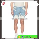 Wholesale Casual cheap summer short pants straight ripped mens denim shorts