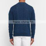 High Quality China Customed Latest Sweater Designs for Men Ribbed Trims Wool Blend Sweater thumbnail-3