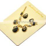 Gorgeous Fashion Rhinestone Drop Crystal Glass Necklace Earring Jewelry Set thumbnail-2