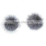 Christmas Decorations Dark Gray 50mm Sable Fur Craft Pom Balls thumbnail-3